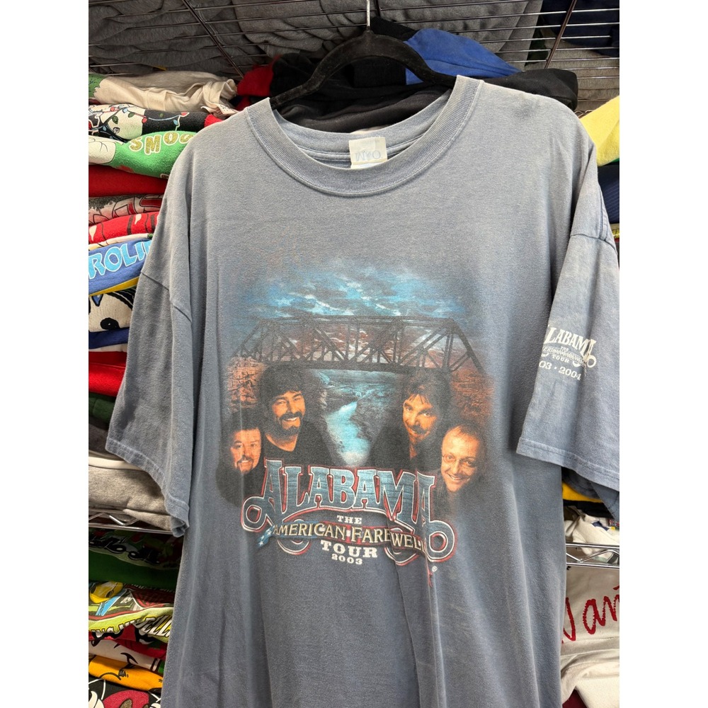 Alabama American Farewell Tour 2003 T Shirt Mens XXL Blue Band Tee M&O Knits